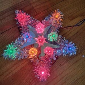 Small silver w. color lights Christmas tree star